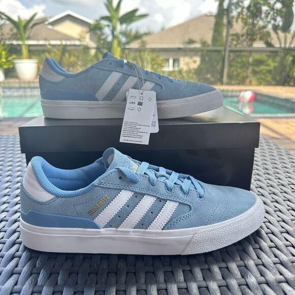 Adidas Busenitz Vulc 2 Men's Skateboarding Shoes Sky Blue White IF2095 - Picture 3 of 16